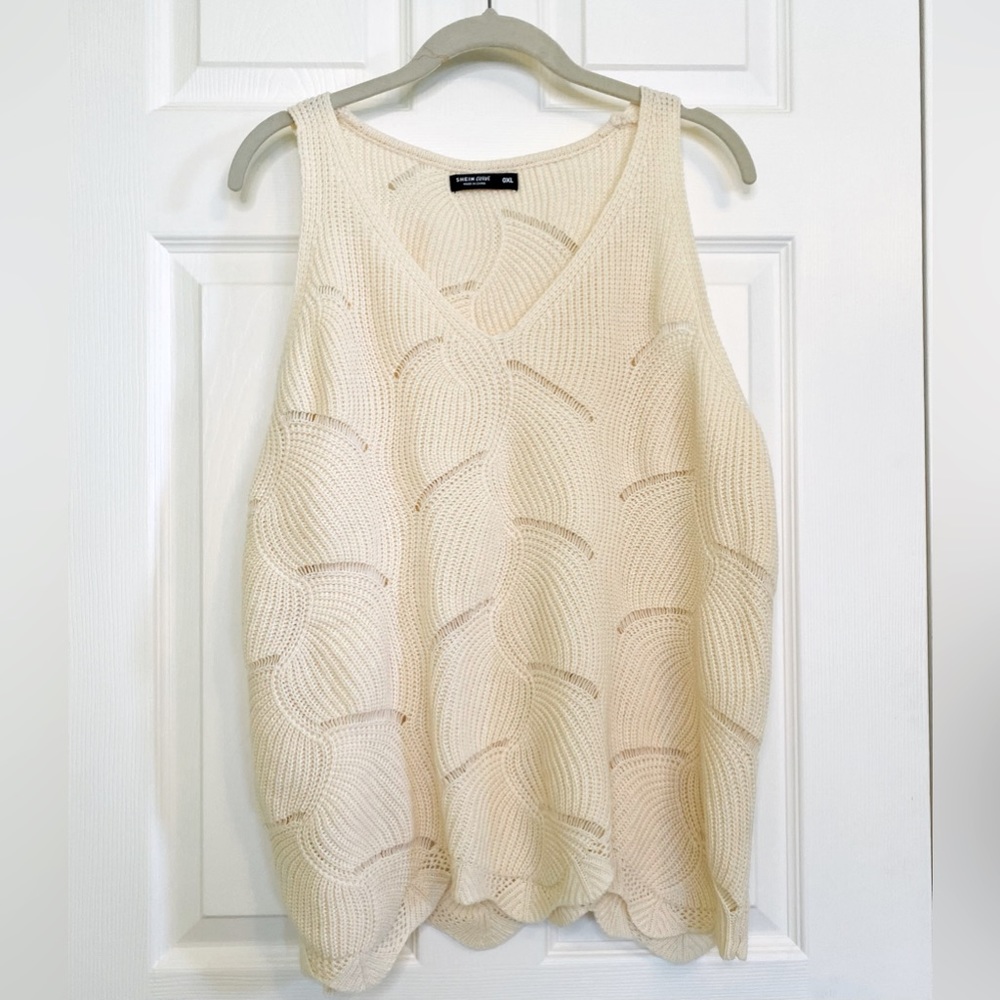 SHEIN curve knitwear vest in neutral cream